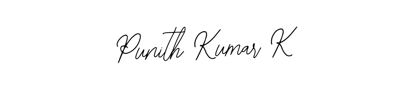 How to make Punith Kumar K signature? Bearetta-2O07w is a professional autograph style. Create handwritten signature for Punith Kumar K name. Punith Kumar K signature style 12 images and pictures png